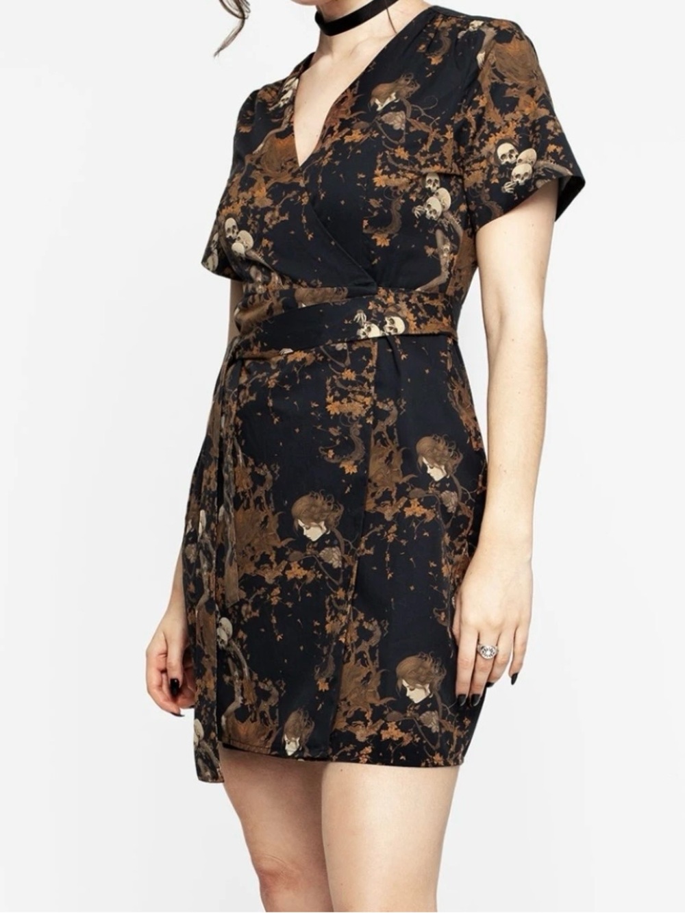 NWOT Disturbia Underworld Mini Wrap Dress US 8 - Picture 4 of 9